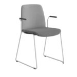 Tygklädd stapelbar stol med medar och armstöd - Choice - Bild 2